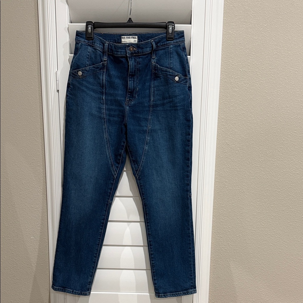 We The Free Dark Indigo Beacon Mid-Rise Slim Crop